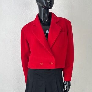 VTG Chic Red Women's Cashmere Blend Blazer